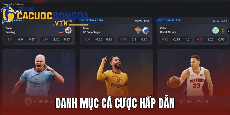 Danh mục cá cược hấp dẫn thu hút mọi ánh nhìn tại sân chơi